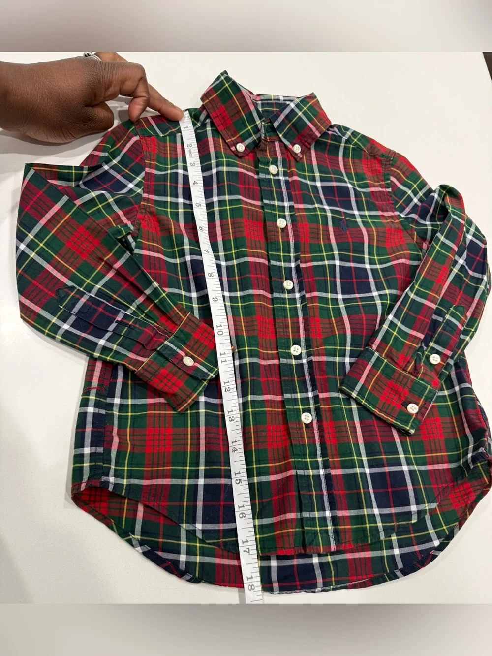 Ralph Lauren Boys Christmas 4T Plaid Button-Down Long Sleeve Shirt